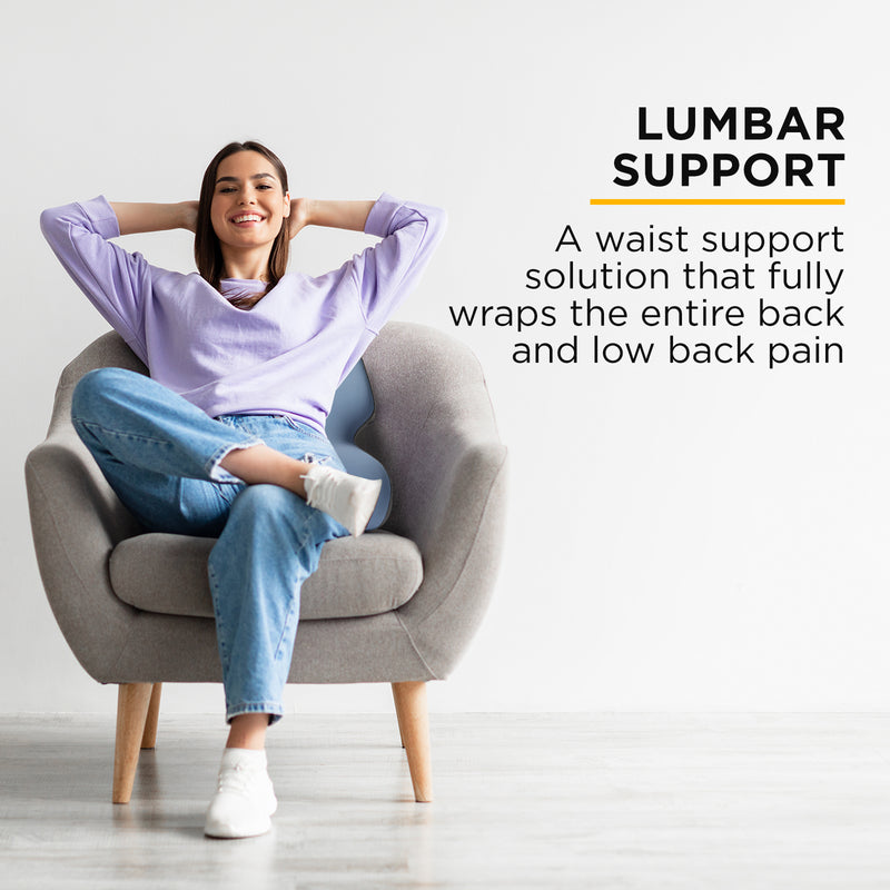 Viviendo Memory Foam Lumbar Support Ergonomic Back Cushion - Grey