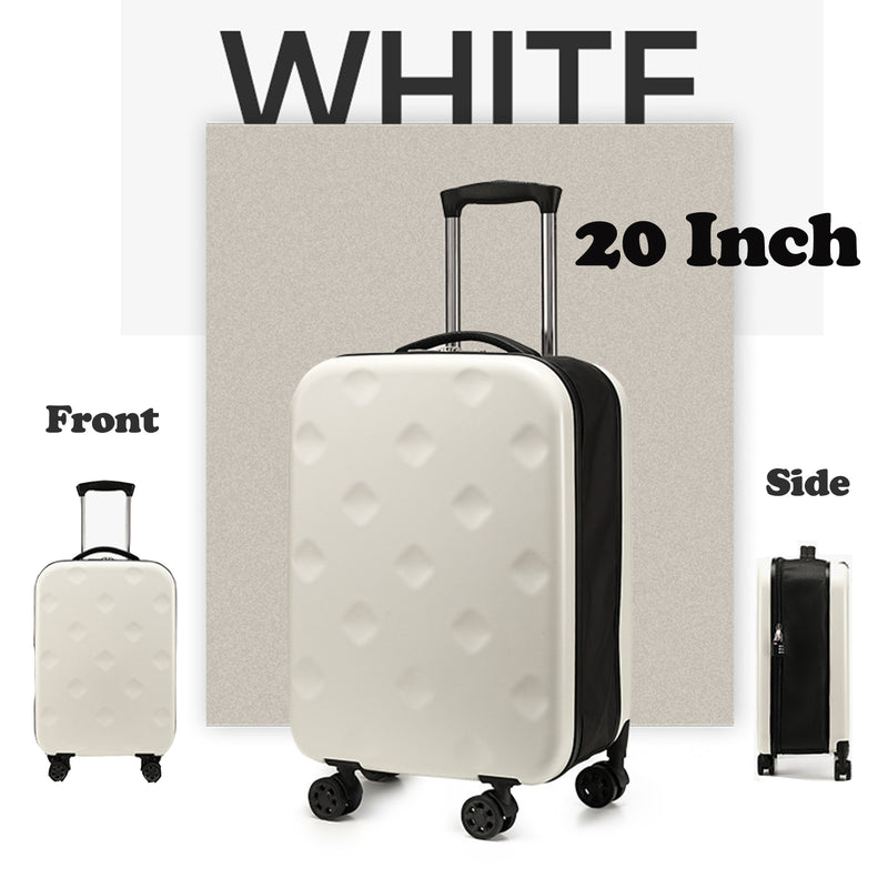 Viviendo 20'' Collapsible Suitcase, Foldable Space Saving Luggage - White