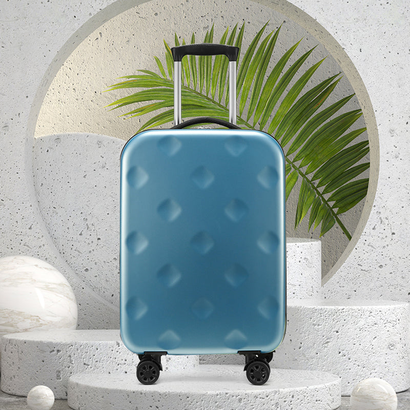 Viviendo 24'' Collapsible Suitcase, Foldable Space Saving Luggage - Blue