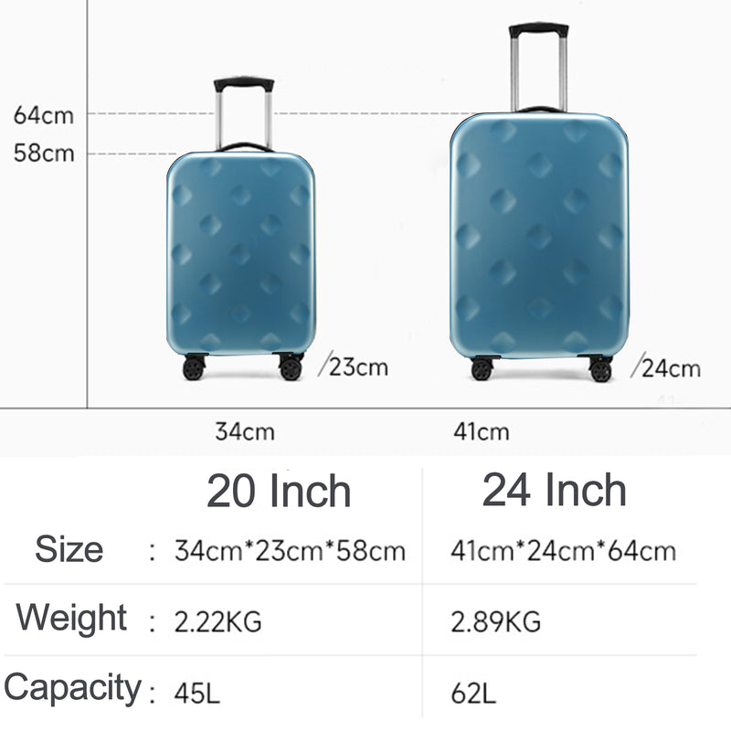 Viviendo 24'' Collapsible Suitcase, Foldable Space Saving Luggage - Blue