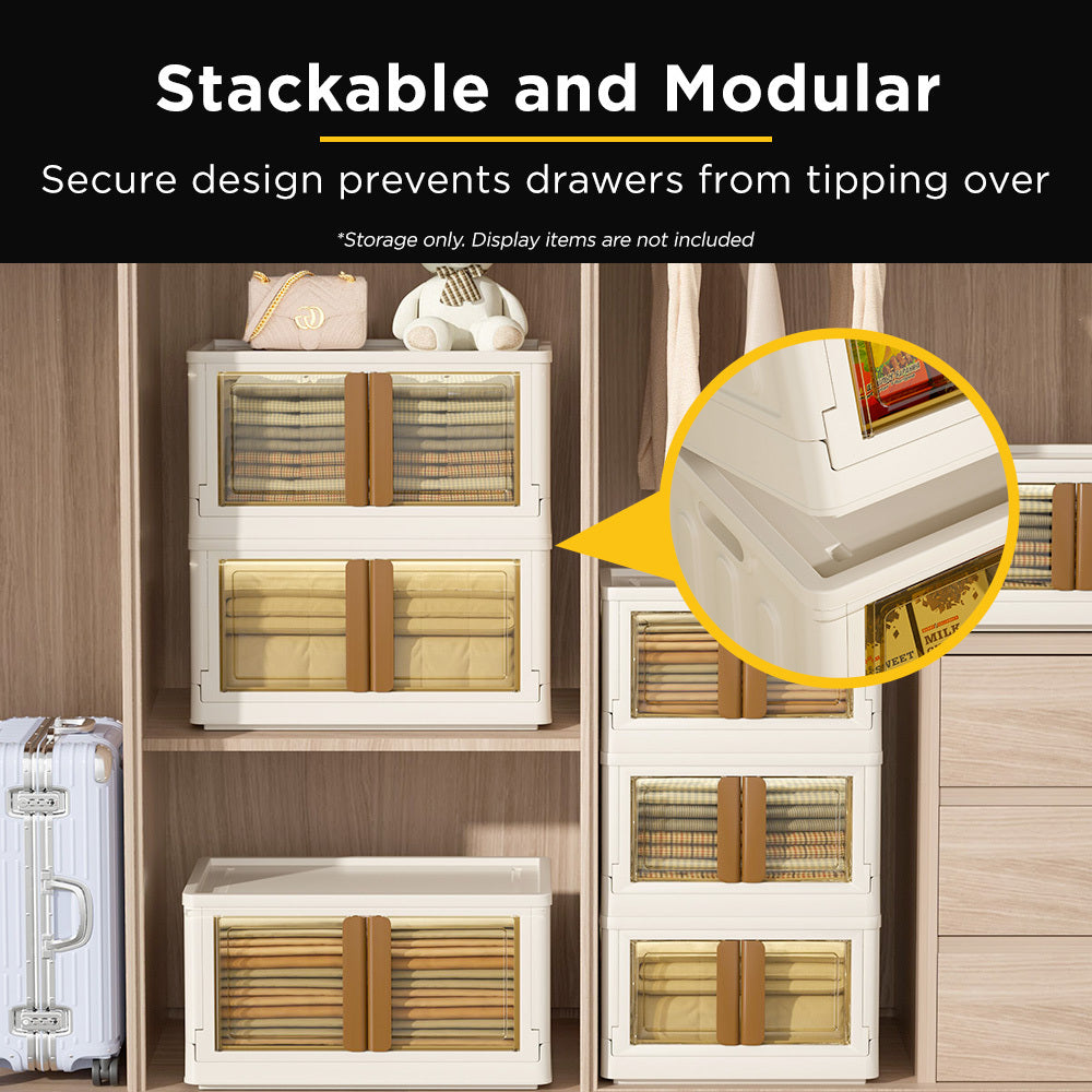 Viviendo 32L Stackable Storage Containers Large Foldable Organizer Sto