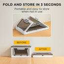 Viviendo Five-sided open-door Stackable Folding Storage Box with wheels - 3 Tiered 255L Large Capacity