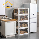Viviendo Five-sided open-door Stackable Folding Storage Box with wheels