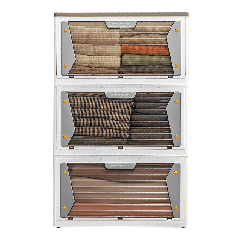 Viviendo Five-sided open-door Stackable Folding Storage Box with wheels