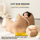 Viviendo Lazy Sofa Cozy Bean Bag Chair with Ottoman - Beige