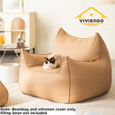 Viviendo Lazy Sofa Cozy Bean Bag Chair with Ottoman