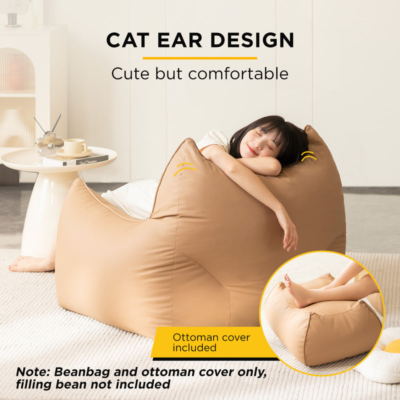 Viviendo Lazy Sofa Cozy Bean Bag Chair with Ottoman