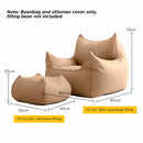 Viviendo Lazy Sofa Cozy Bean Bag Chair with Ottoman