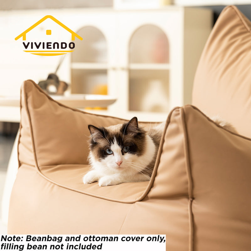 Viviendo Lazy Sofa Cozy Bean Bag Chair with Ottoman