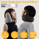 Every Think U-shaped Mesh Fabric Travel Pillow with Noise Reduction Earmuff