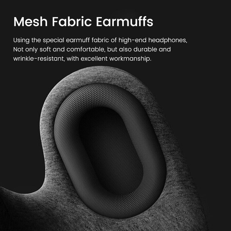 Every Think U-shaped Mesh Fabric Travel Pillow with Noise Reduction Earmuff