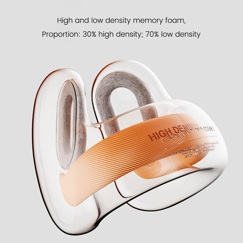 Every Think U-shaped Mesh Fabric Travel Pillow with Noise Reduction Earmuff