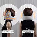 Every Think U-shaped Mesh Fabric Travel Pillow with Noise Reduction Earmuff  - Light Grey
