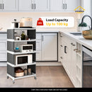 Viviendo 5 Tier Organiser Trolley Plastic Rolling Cart Home Storage Kitchen White Grey