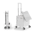 Viviendo Folding Shopping Trolley Portable Grocery Cart Rolling Wheel with Sliding Cover