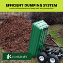 Hortikraft Heavy Duty Garden Dump Cart Wagon  Hand Trailer Trolley 270kg Capacity