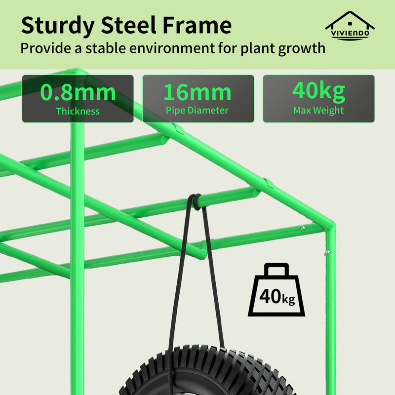 Hortikraft Grow Tent Kits Hydroponics Indoor Plant Room 1.2x1.2x2M 600D Oxford