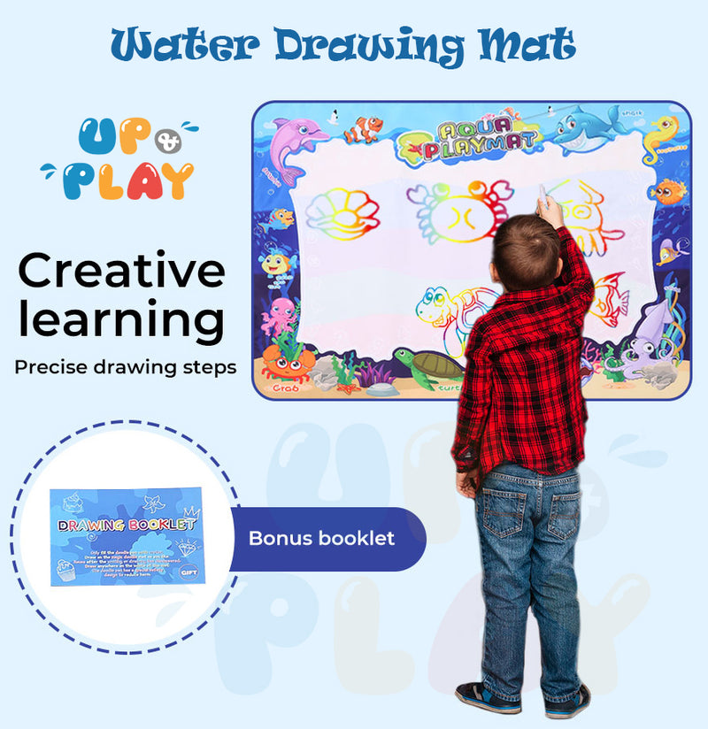 Up&Play Water Doodle Mat for 3+ Years Old Kids Activity Play Mat with Drawing Board Magic Pen and Bonus Accessories