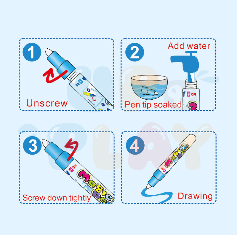 Up&Play Water Doodle Mat for 3+ Years Old Kids Activity Play Mat with Drawing Board Magic Pen and Bonus Accessories