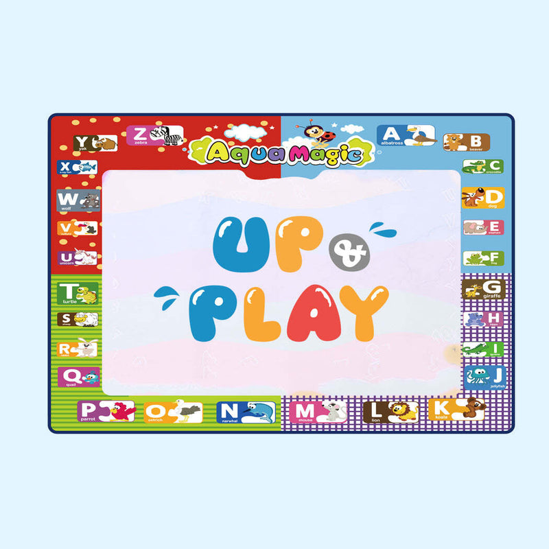 UPnPlay Kids 27 Piece Activity Play Mat with Drawing Board Magic Pen & Bonus Accessories - BEACH