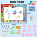 UPnPlay Kids 27 Piece Activity Play Mat with Drawing Board Magic Pen & Bonus Accessories - BEACH