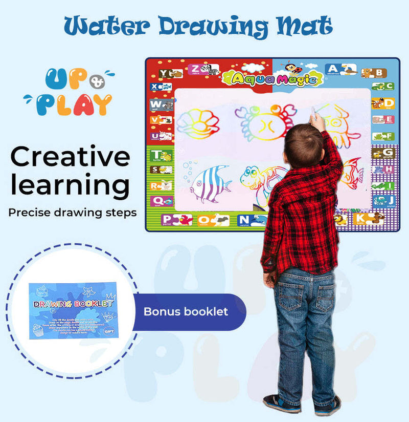 UPnPlay Kids 27 Piece Activity Play Mat with Drawing Board Magic Pen & Bonus Accessories - BEACH