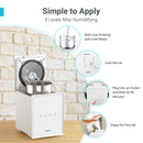 3L Stainless Steel Warm Mist Humidifier with Easy Clean and Warm Steam Function, Healthy Air Mist Humidifiers for Bedroom Living Room, with Sleep Mode