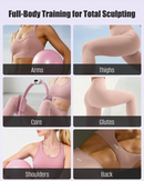 MaxU Pilates Ring Set for Women, Home Workout Yoga Equipment Kit with Counting Pilates Ring, Yoga Ball, Yoga Socks, Glute Resistance Bands, Long Pull Band & Storage Bag – Pink