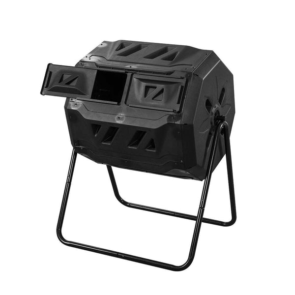 160L Tumbling Garden Compost Bin Heavy Duty with Easy Turn, Dual Chamber and Internal Churn Fins