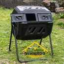 160L Tumbling Garden Compost Bin Heavy Duty with Easy Turn, Dual Chamber and Internal Churn Fins
