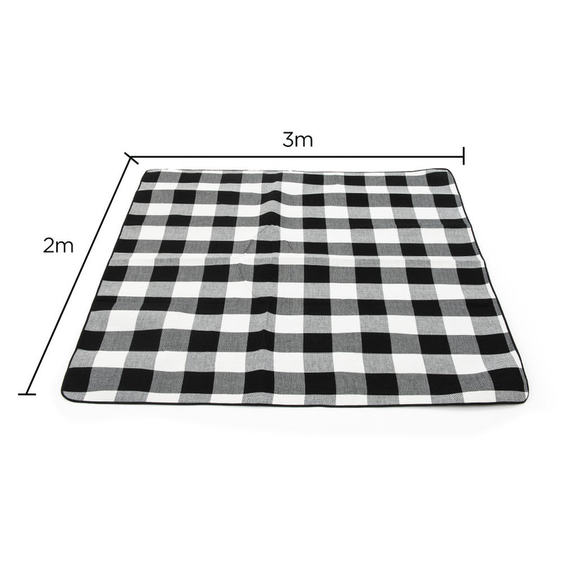 Viviendo 200x300cm Waterproof Outdoor Picnic Rug Blanket Class - Grey Tile
