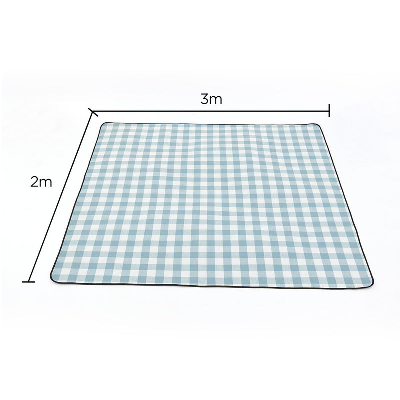 Viviendo 200x300cm Waterproof Outdoor Picnic Rug Blanket Classic - Baby Blue