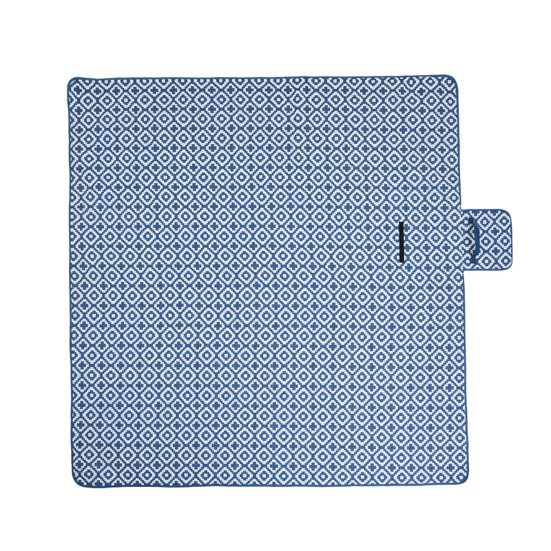Viviendo 200x200cm Waterproof Outdoor Picnic Rug Blanket - Blue Pixel