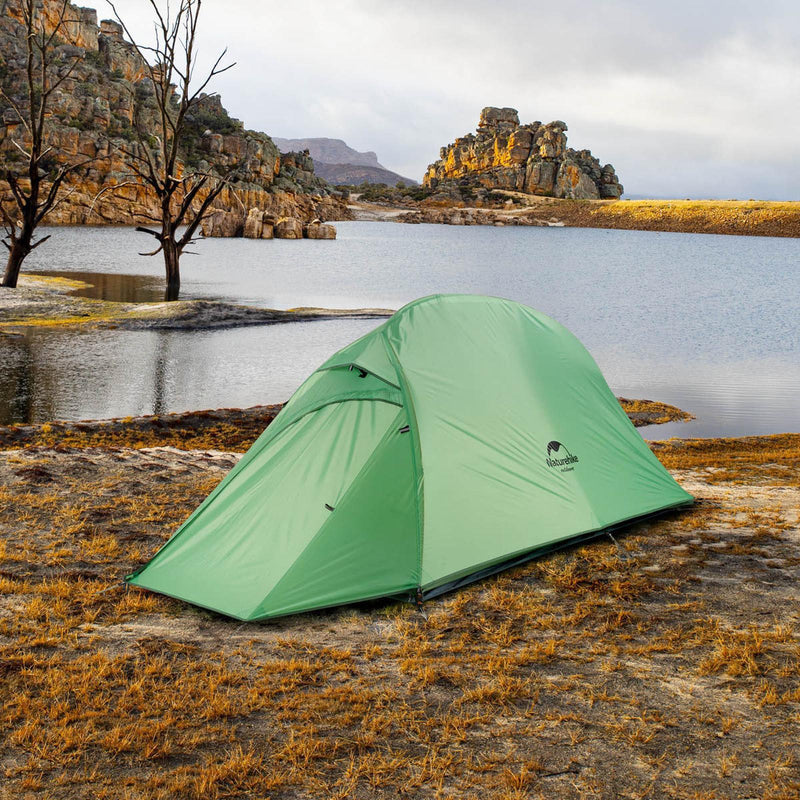 Naturehike Upgraded Cloud-up Camping Hiking 1 Person Backpacking Tent - 210T Green