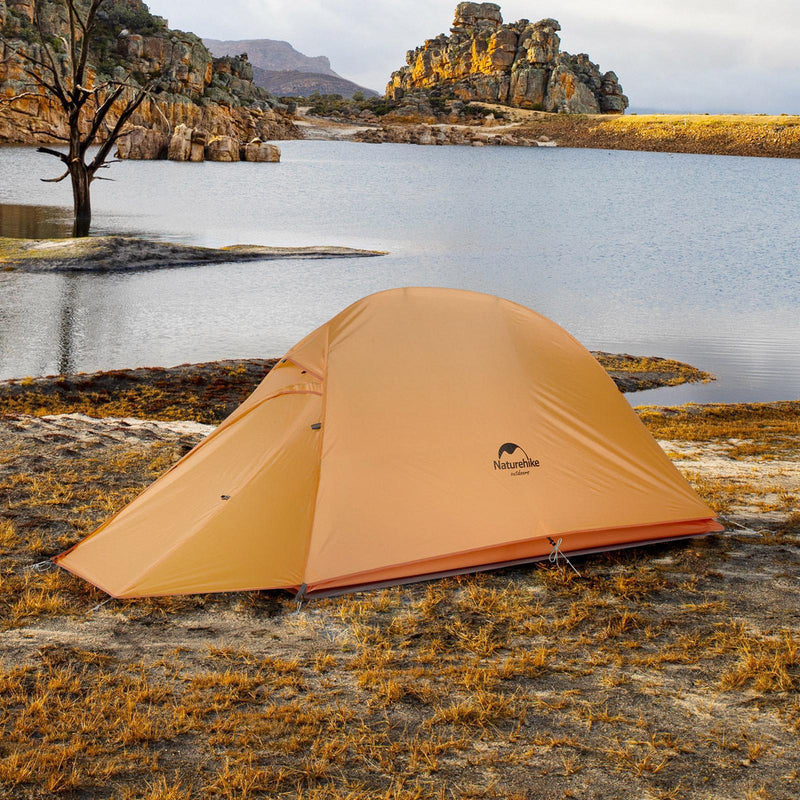 Naturehike Upgraded Cloud-up Camping Hiking 2 Person Backpacking Tent - 210T Orange