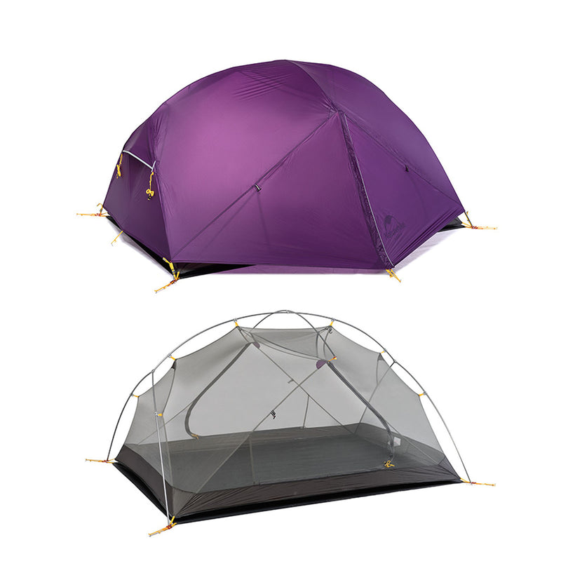 Naturehike 3 Season Mongar Camping Hiking 2 Person Dome Ultralight Backpacking Tent - Purple