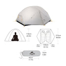 Naturehike 3 Season Mongar Camping Hiking 2 Person Dome Ultralight Backpacking Tent - Green