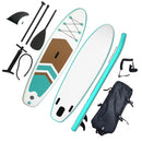 MaxU 10'6'' Inflatable Paddle Board 3.2m SUP Surfboard Stand Up Paddleboard with Bonus Accessories - Mint / Brown