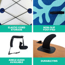 MaxU 10'6'' Inflatable Paddle Board 3.2m SUP Surfboard Stand Up Paddleboard with Bonus Accessories - Mint / Brown