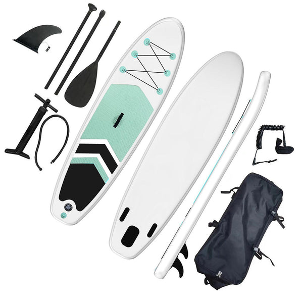 MaxU 10'6'' Inflatable Paddle Board 3.2m SUP Surfboard Stand Up Paddleboard with Bonus Accessories - Black / Mint