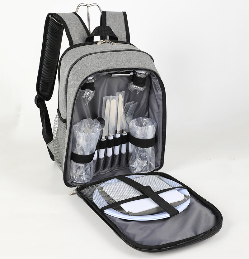 Viviendo Picnic Backpack for 2 Person with Insulated Leakproof Cooler Bag and Cutlery Set