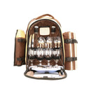 Viviendo Picnic Backpack for 4 Person with Insulated Leakproof Cooler Bag and Cutlery Set - Vintage Brown
