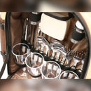 Viviendo Picnic Backpack for 4 Person with Insulated Leakproof Cooler Bag and Cutlery Set - Vintage Brown