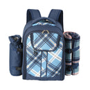 Viviendo Picnic Backpack for 4 Person with Insulated Leakproof Cooler Bag and Cutlery Set - Brown