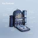 Viviendo Picnic Backpack for 4 Person with Insulated Leakproof Cooler Bag and Cutlery Set - Brown