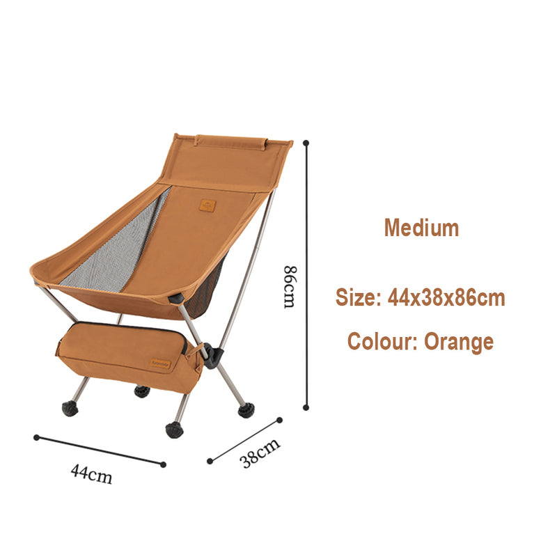 Naturehike Folding Moon Chair Outdoor Fishing Ultralight Portable Camping Chair Large - Amber