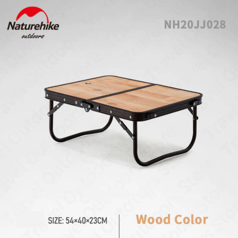 Naturehike Ultralight Foldable Table Aluminum BBQ Camping Furniture Folding Desk Small - Wood Grain