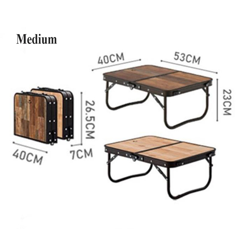 Naturehike Ultralight Foldable Table Aluminum BBQ Camping Furniture Folding Desk Small - Wood Grain