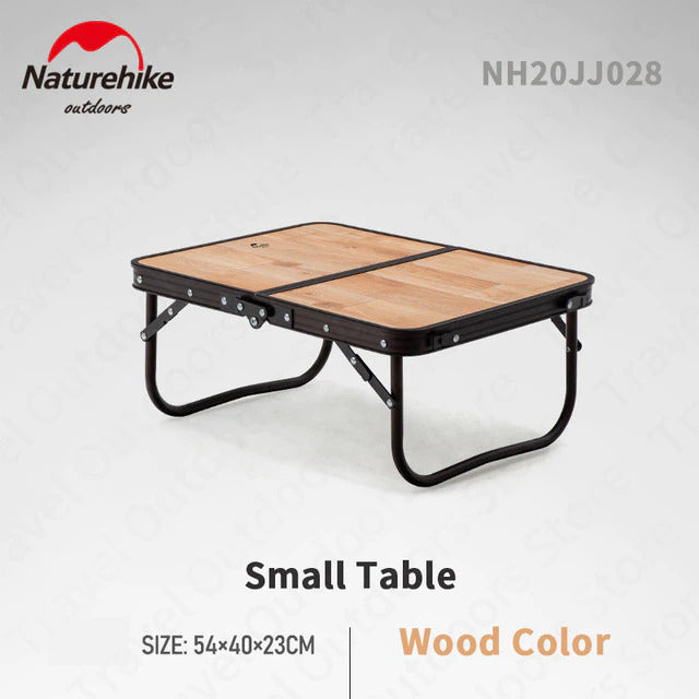Naturehike Ultralight Foldable Table Aluminum BBQ Camping Furniture Folding Desk Small - Wood Grain