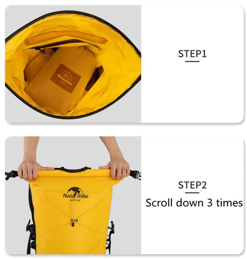 Naturehike 40L TPU Dry Wet Separation Waterproof Bag Outdoor Camping Tent Equip Backpack Large Capacity Portable - Yellow